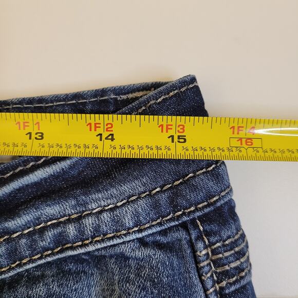 Miss Me Women’s Size 29 Bootcut Jeans Embellished Pockets Blue Denim Rhinestone - Picture 8 of 10